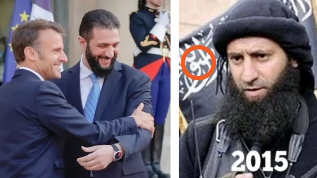 Macron received Syria former ISIS al-Qaeda terrorist leader Jolani Paris